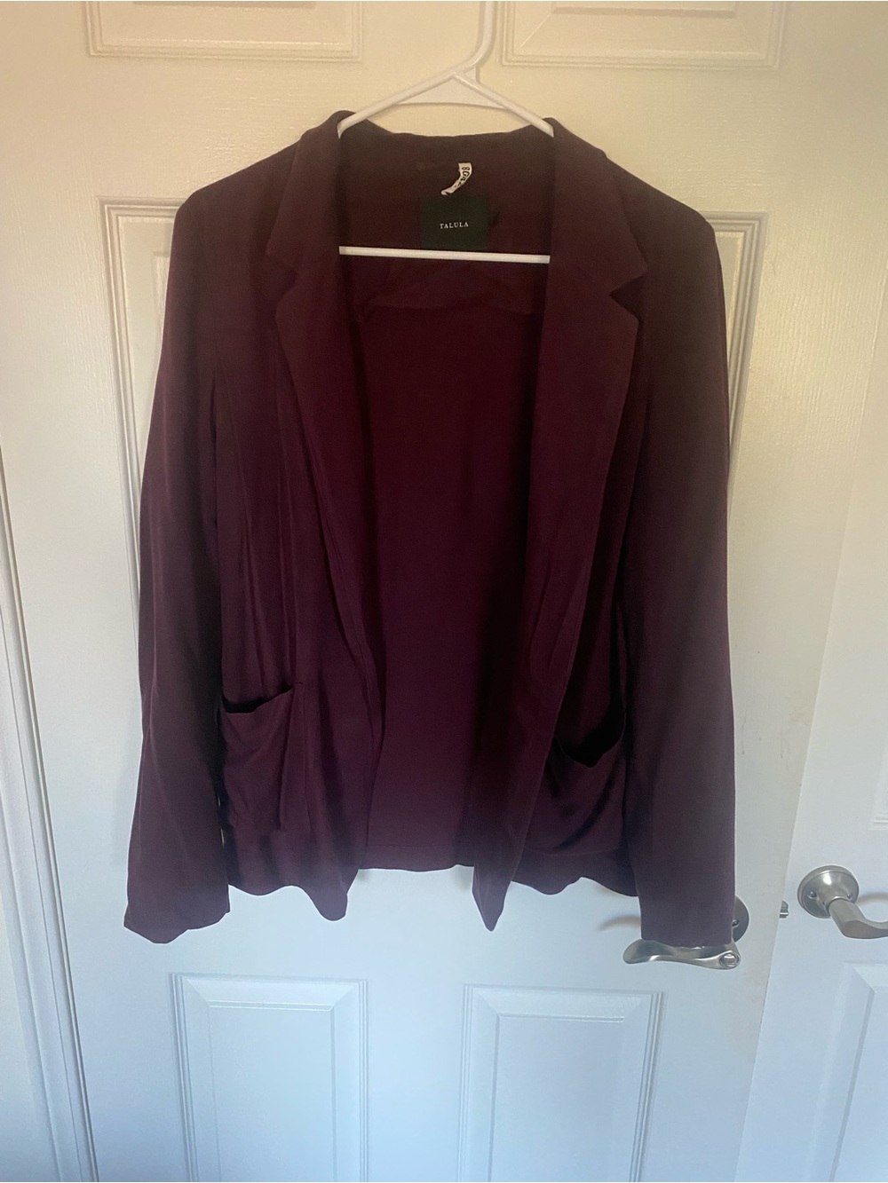 Aritzia Talula Deep Plum Draped Blazer